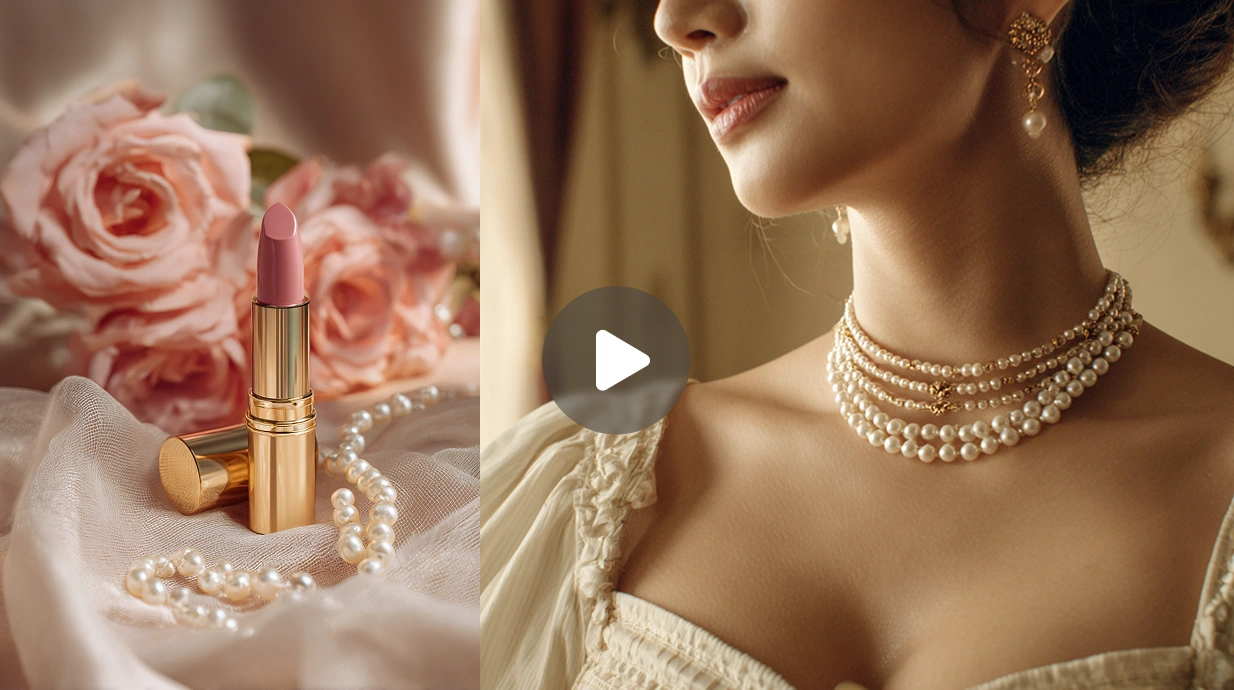 kling ai generated ad video of lip stick and a woman